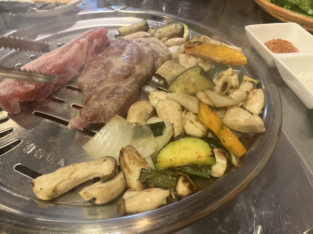 고기호랑이 버섯야채구이